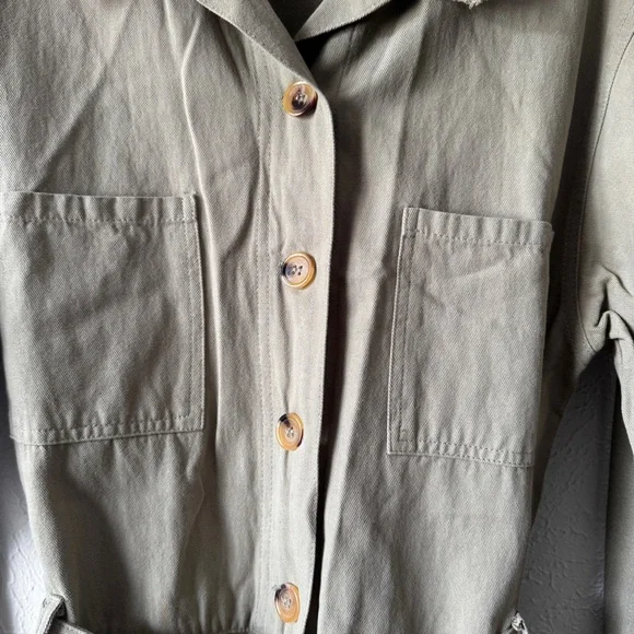 UMGEE USA Green Belted Long Sleeve Jumpsuit COVERALLS Pantsuit Womens L - Picture 3 of 7